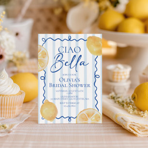 Ciao Bella Lemons and Stripes Bridal Shower Invitation
