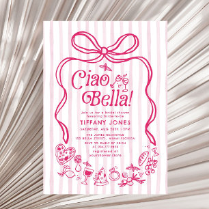Ciao Bella Pink Italian Lemons Bridal Shower Invitation