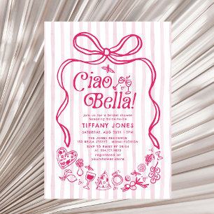 Ciao Bella Pink Italian Lemons Bridal Shower Invitation