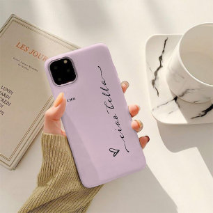 Ciao Bella   Pink Italian Modern Script with Heart iPhone 15 Pro Case