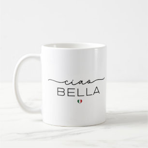 Ciao Bella – Typograpgy with Italian heart Coffee Mug