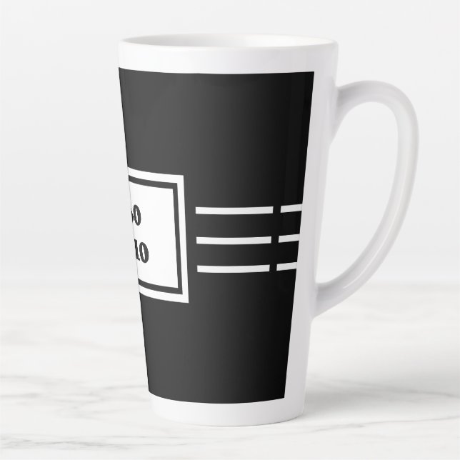 CIAO BELLO Tall, Dark & Handsome BLACK & WHITE Latte Mug (Right)