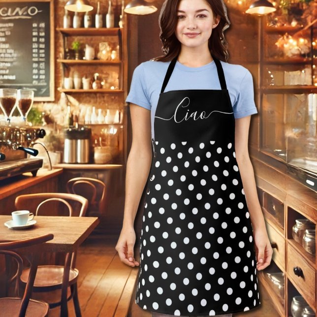Ciao   - greetings in Italian black  Apron (Creator Uploaded)