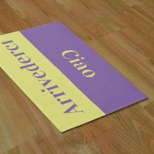 Ciao   - greetings in Italian -  lavender &green Doormat