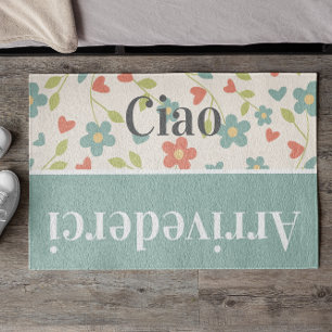 Ciao   - greetings in Italian  - spring  Doormat