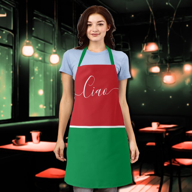 Ciao  in red white  green  apron (Creator Uploaded)