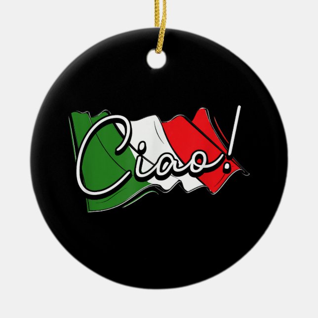 Ciao! - Italian and European Venice Scooter and La Ceramic Ornament (Front)