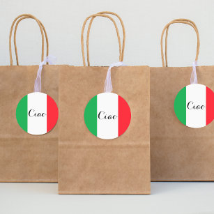 Ciao Italy with the italian flag Classic Round Sticker