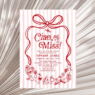 Ciao Miss Red Italian Lemons Bridal Shower Invitation