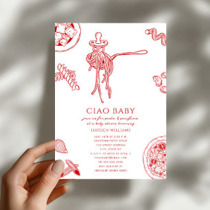 Ciao Pasta & Pacifiers Italian Baby Shower Invitation