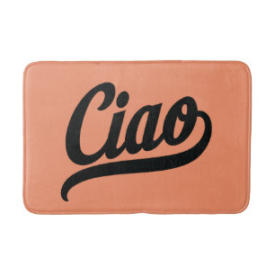 Ciao Script (Black) Bath Mat