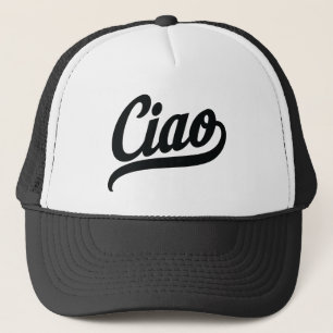 Ciao Script (Black) Trucker Hat