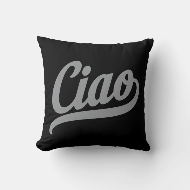 Ciao Script (Grey) Cushion (Front)