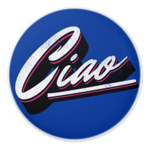Ciao text design ceramic knob