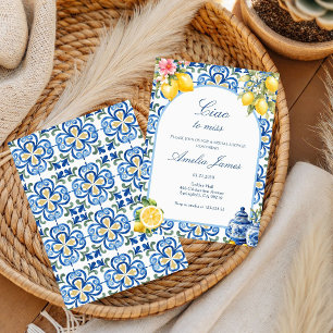 Ciao to Miss Italian lemon bridal shower Invitation