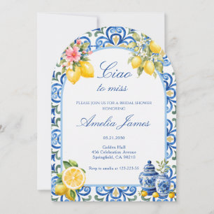 Ciao to Miss Italian lemon bridal shower Invitation