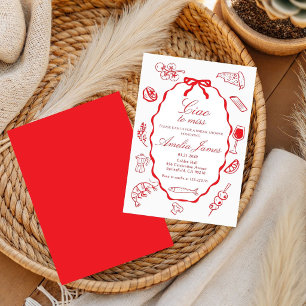 Ciao to Miss Italian Mediterranean  bridal shower  Invitation