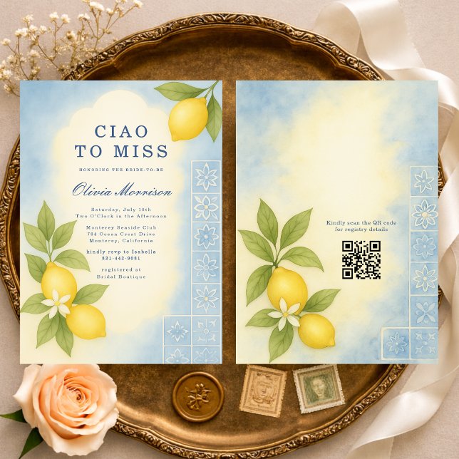 Ciao to Miss Italian QR Code Bridal Shower Invitation (Creator Uploaded)