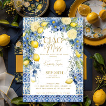 Ciao To Miss Italy Lemon Blue Tiles Bridal Shower
