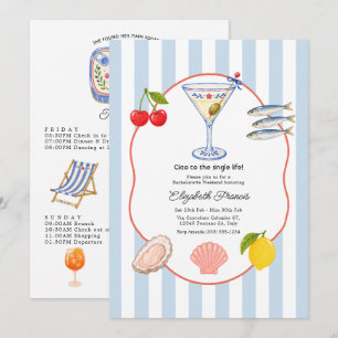 Ciao to the Single Life Mediterranean Bachelorette Invitation