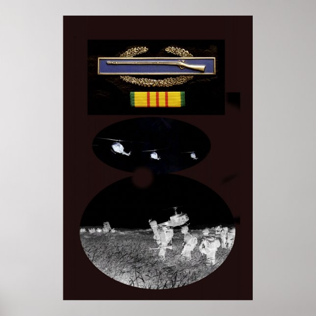 CIB and Vietnam service Ribbon poster (Front)