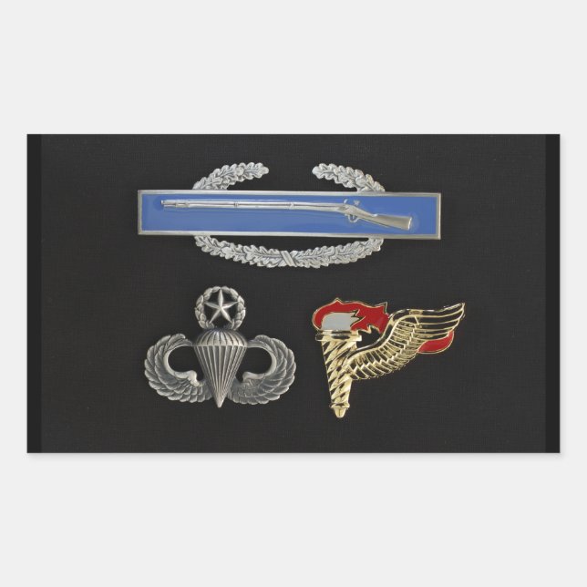 CIB Master Airborne Pathfinder Rectangular Sticker (Front)