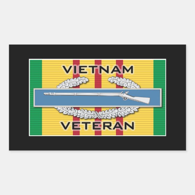 CIB Vietnam Veteran Rectangular Sticker (Front)