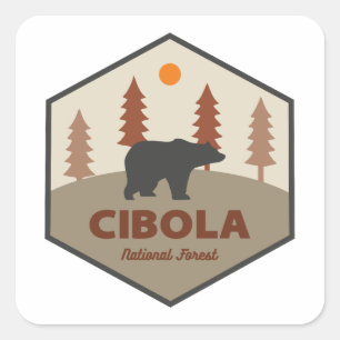 Cibola National Forest Bear Square Sticker