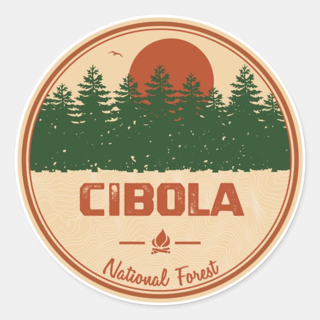 Cibola National Forest Classic Round Sticker (Front)