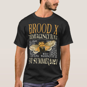 Cicada 17 Year Great Eastern Brood X Tour States 2 T-Shirt