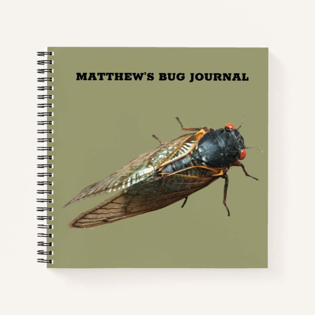 Cicada Bug Insect Photo Custom Message Notebook (Front)