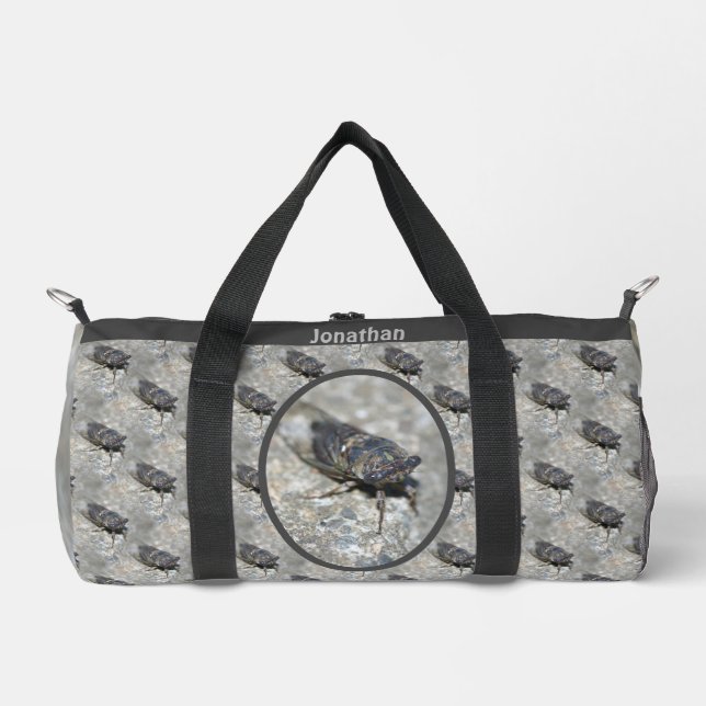 Cicada Bug Nature Pattern Personalised Duffle Bag (Front)