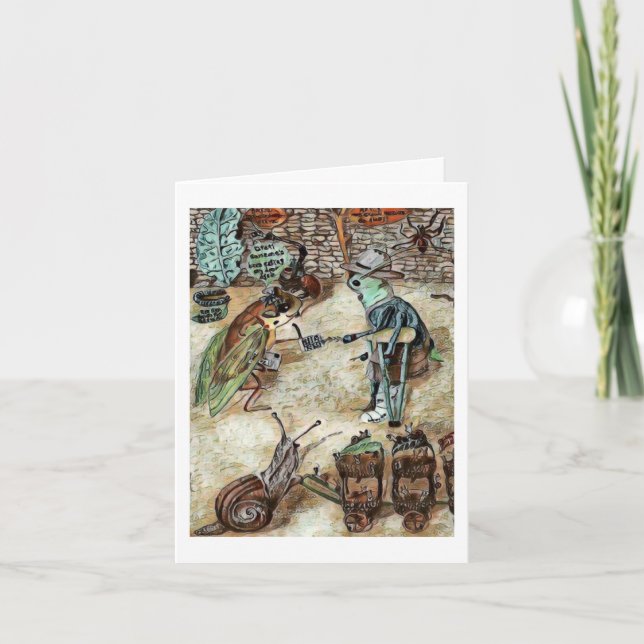 Cicada Cassandra Gets Mail  Thank You Card (Front)