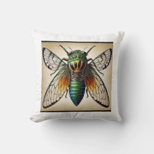 Cicada Dorsal View 040924IREF229 - Watercolor Cushion