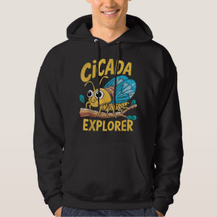 Cicada Explorer Cute Summer Bug Adventure Kids Fun Hoodie