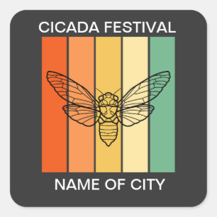 Cicada Festival 2024 Custom Square Sticker