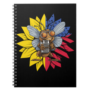 Cicada Harmonica Sunflower Notebook