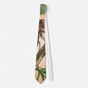 Cicada Insect Illustration Art Tie