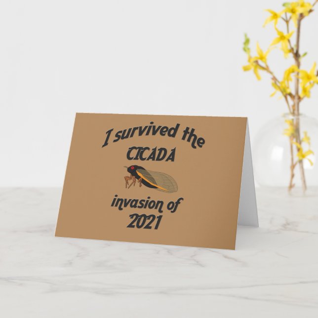 Cicada Invasion Card (Yellow Flower)