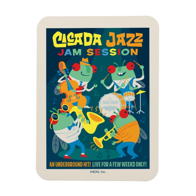 Cicada Jazz Jam Session Magnet (Vertical)