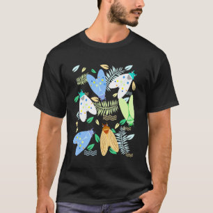 Cicada Pastel Leaves Swarm Brood Insect Nature Sty T-Shirt