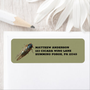 Cicada Photo Bug, Insect Return Address Return Address Label