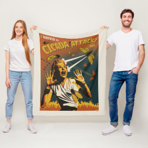 Cicada Screaming Lady 2024 Fleece Blanket