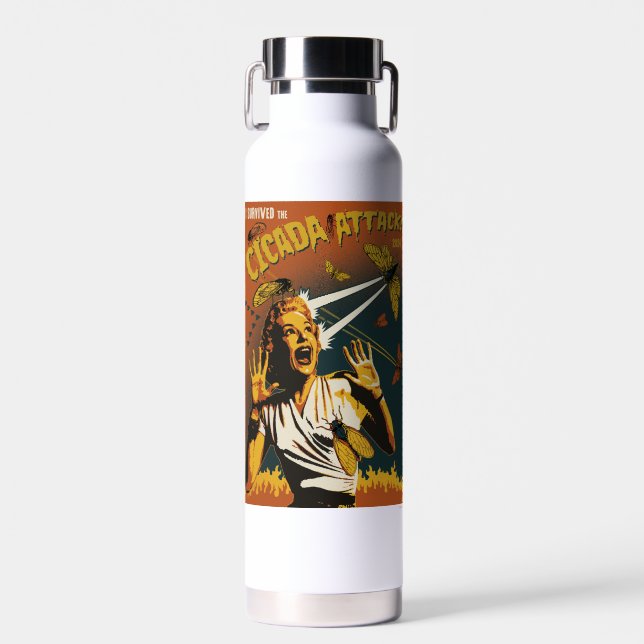 Cicada Screaming Lady 2024 Water Bottle (Front)
