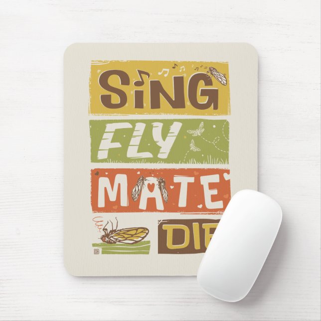 Cicada Sing Fly Mate Die Mouse Pad (With Mouse)