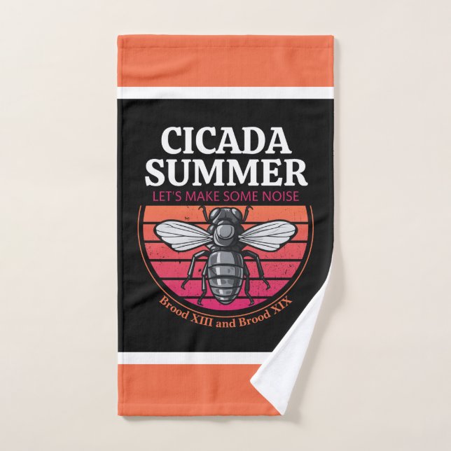 Cicada Summer Best Gift to Cicada Brood Enthusiast Bath Towel Set (Hand Towel)