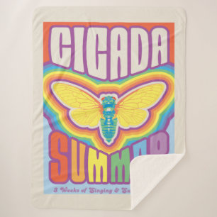 Cicada Summer Love Sherpa Blanket