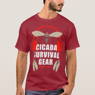 Cicada Survival Gear Headphones Brood X 2021 T-Shirt