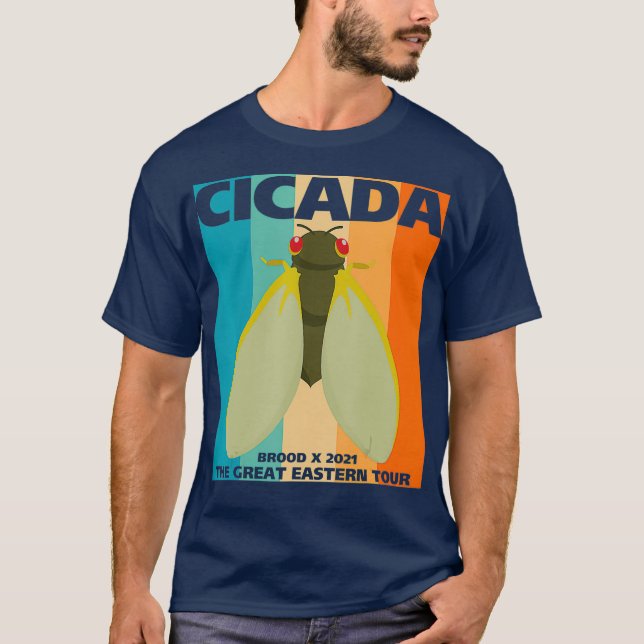Cicada The Great Eastern Tour 2021 Brood X Retro T-Shirt (Front)
