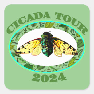 Cicada Tour 2024 Insect Lover Broods XIII and XIX Square Sticker